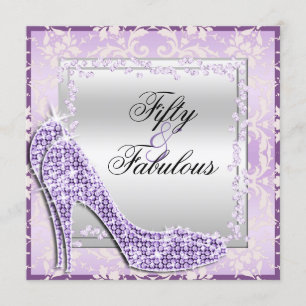 Glitzy Stilettos, Diamonds & Damask Fabulous 50 Kaart
