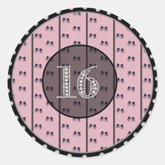 Glitzy Sweet 16 Birthday Stickers (Voorkant)