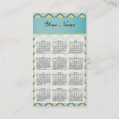Glitzy Topaz Zigzag Pocket 2019 Kalender Visitekaartje (Achterkant)