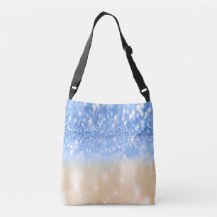 Glitzy Trendy Sparkle Blue en Gold Girly Glitter. Crossbody Tas