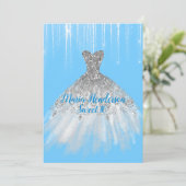 Glitzy Winter thème doux 16 Invitation anniversair (Debout devant)