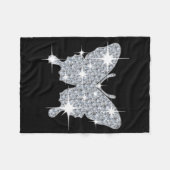 Glitzy zilverspargel diamantvlinder fleece deken (Voorkant (Horizontaal))