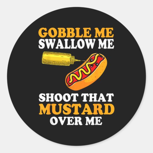 Glizzy Gobbler Funny Glizzy Meme Hot Dog Lover Men Ronde Sticker (Voorkant)