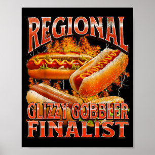 Glizzy Gobbler Grappige Wiener Hotdog Meme Bootleg Poster