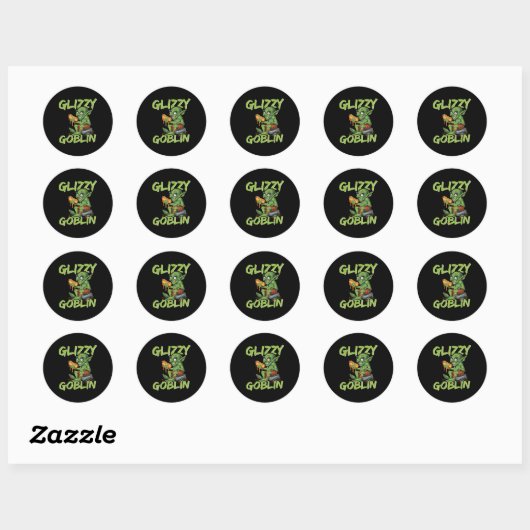 Glizzy Goblin Funny Glizzy Gobbler Hot Dog Lover Ronde Sticker (Vel)