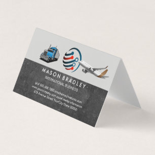 Globaal Logo Vrachtwagen Commercieel Vliegtuig Visitekaartjes