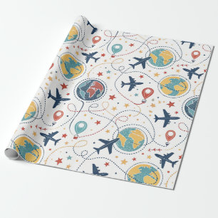 Globaal reisvliegpatroon (1) cadeaupapier