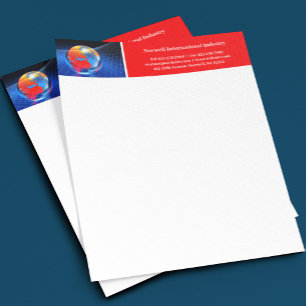 Globaal Zakelijk Wereldbol Briefhoofd Sjabloon