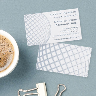 Global Business Consultant Blauw Grijs Wereldbol Visitekaartje