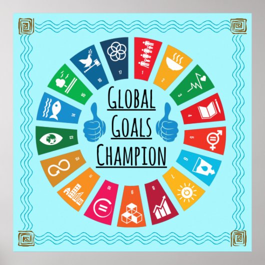 Global Goals Champion Poster Prints Wall Decor (Voorkant)