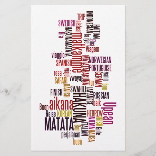 Global Groove: Hakuna Matata in elke taal Briefpapier (Voorkant)