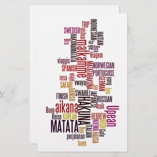 Global Groove: Hakuna Matata in elke taal Briefpapier (Voorkant / Achterkant)