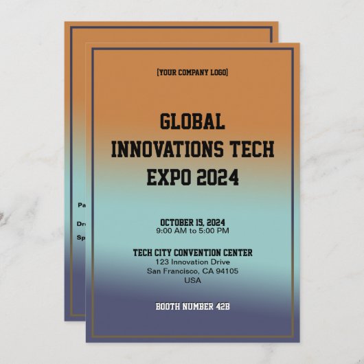 Global Innovations Tech Expo Invitation Card (Devant / Derrière)