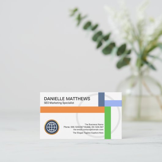 Global Interception Crisscross Pattern CEO Founder Visitekaartje (Staand voorkant)