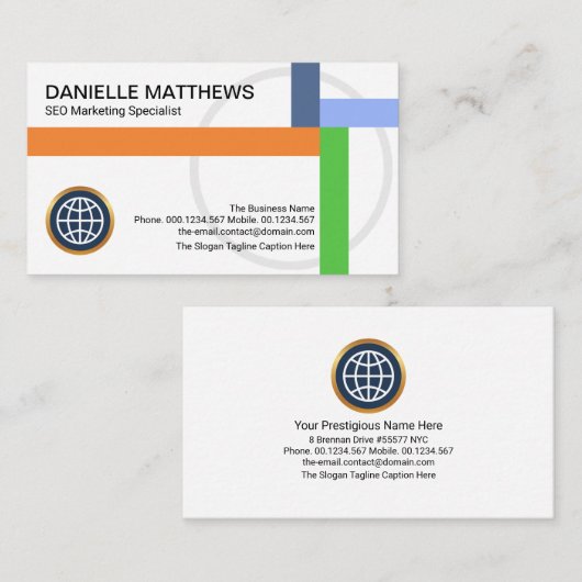 Global Interception Crisscross Pattern CEO Founder Visitekaartje (Voorkant / Achterkant)