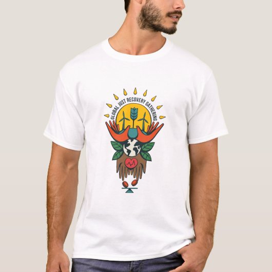 Global Just Recovery Gathering - T-shirt van Manne (Voorkant)