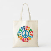 Global Peace Sustainability Goals Inspirerend Tote Bag (Achterkant)