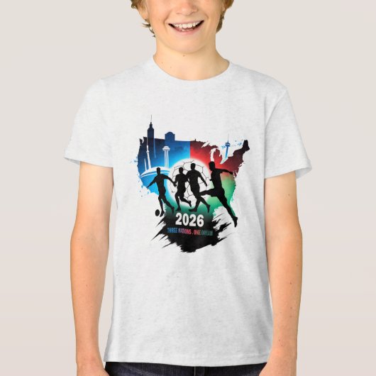 Global Soccer 2026 Three Nations. One Dream.  Tri-Blend Shirt (Voorkant)