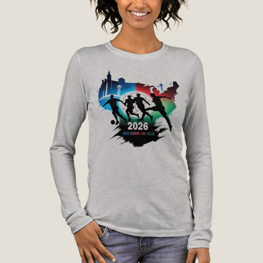Global Soccer 2026 Three Nations. One Dream.  Tri-Blend Shirt (Voorkant)