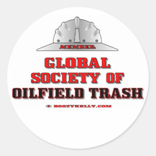 Global Society of Oil Field Trash, Sticker, olie,  Ronde Sticker