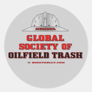 Global Society of Oil Field Trash, Sticker, Olie, Ronde Sticker