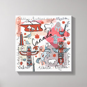 Global Travel - Canada Canvas Afdruk