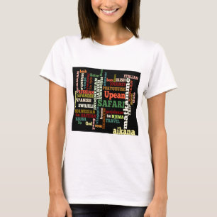 Global Travel Language Collage t - shirts en t-shi