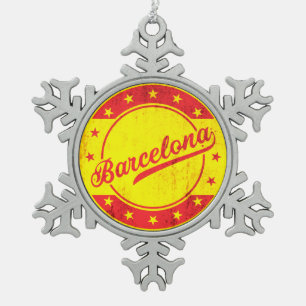 Global Traveler - Barcelona, Spanje Tin Sneeuwvlok Ornament