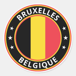 Global Traveler - Bruxelles, België België Ronde Sticker