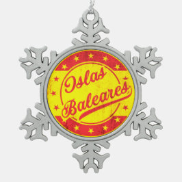 Global Traveler - Spanje - Islas Baleares Tin Sneeuwvlok Ornament