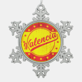 Global Traveler - Valencia, Spanje Tin Sneeuwvlok Ornament