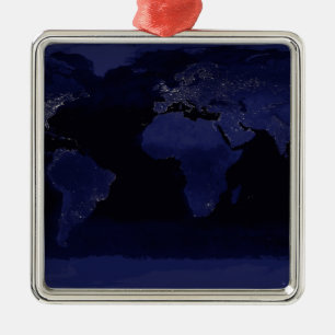 Global Uitzicht of Earth's City Lights Metalen Ornament