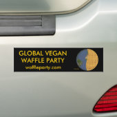 Global Vegan Waffle Party Bumpersticker 1 (Op auto)