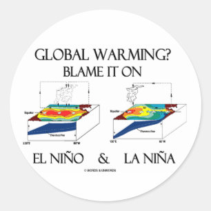 Global Warming? De schuld op El Niño en La Niña Ronde Sticker