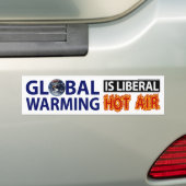 Global Warming is Liberal Hot Air Bumpersticker (Op auto)