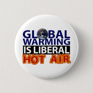 Global Warming is Liberal Hot Air Ronde Button 5,7 Cm