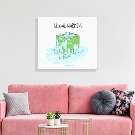 Global Warming is zo oncool Canvas Afdruk (Insitu (Woonkamer))