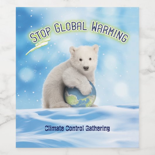 Global Warming Polar Beer aangepaste wijnlabel Wijn Etiket (Enkel label)