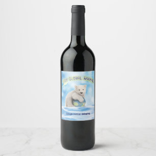 Global Warming Polar Beer aangepaste wijnlabel Wijn Etiket
