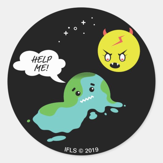 Global Warming Ronde Sticker (Voorkant)