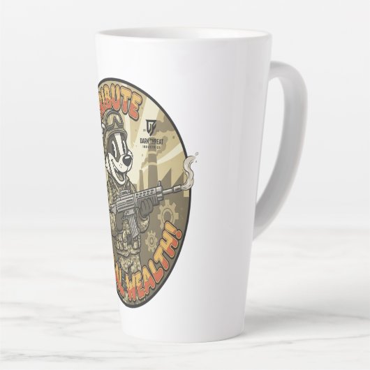 Global Wealth Badger Latte Mug (Angle droit)