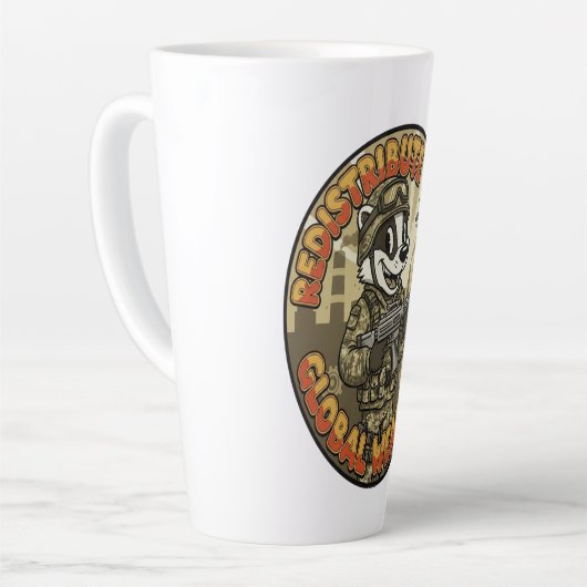 Global Wealth Badger Latte Mug (Angle gauche)