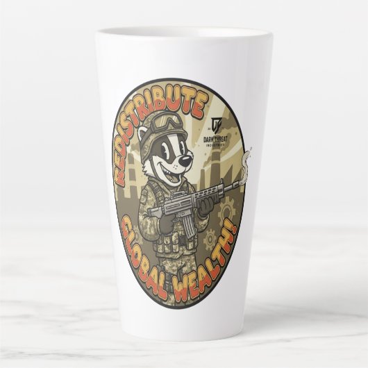 Global Wealth Badger Latte Mug Latte Mok (Voorkant)