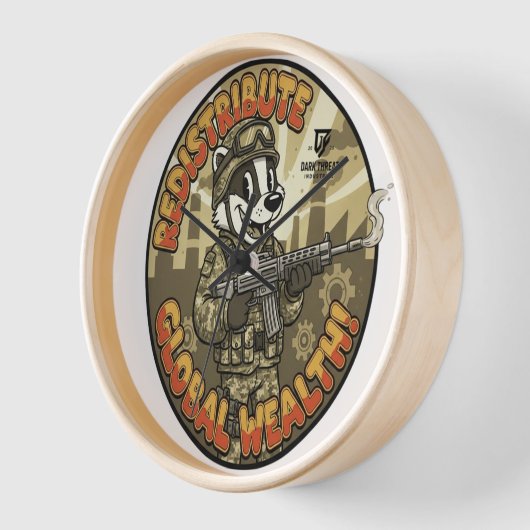Global Wealth Badger Wall Clock (Hoek)