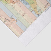 Globale Kaart van Tijdzones Tissuepapier (Detail)