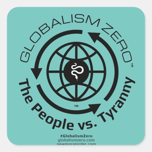 Globalism Zero™ Black Circle Logo-Stickers Vierkante Sticker (Voorkant)