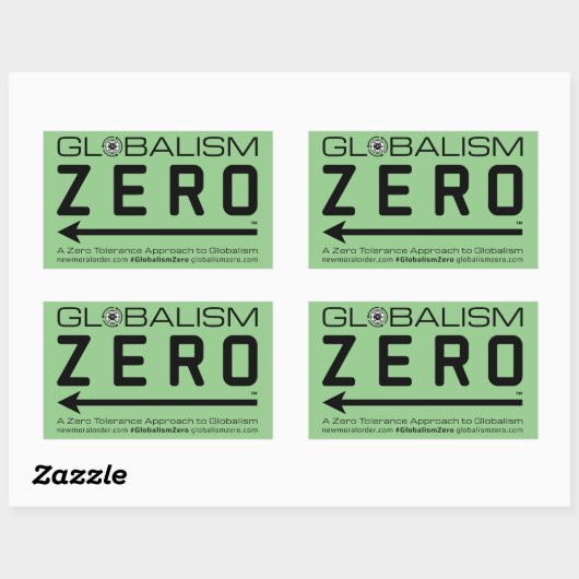 Globalism Zero™ Black Line Logo-Stickers Rechthoekige Sticker (Vel)