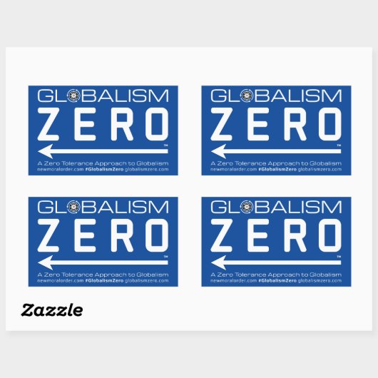 Globalism Zero™ White Line Logo-Stickers Rechthoekige Sticker (Vel)
