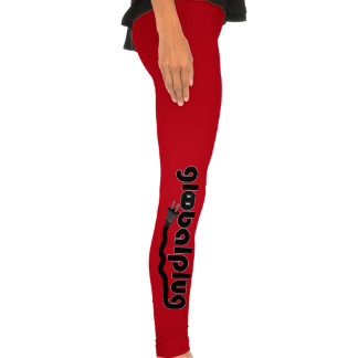 globalplug Yoga Pants Red Black Logo Leggings