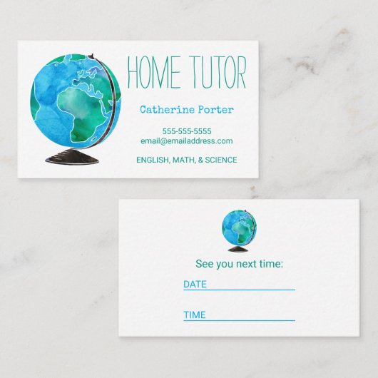 Globe à la maison de rappel de rendez-vous de (Devant / Derrière)